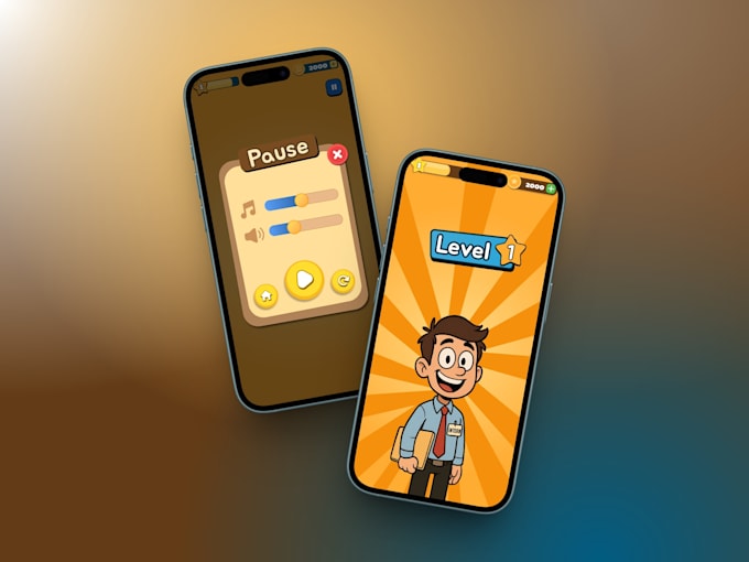 design professional mobile game UI and UX for android ios