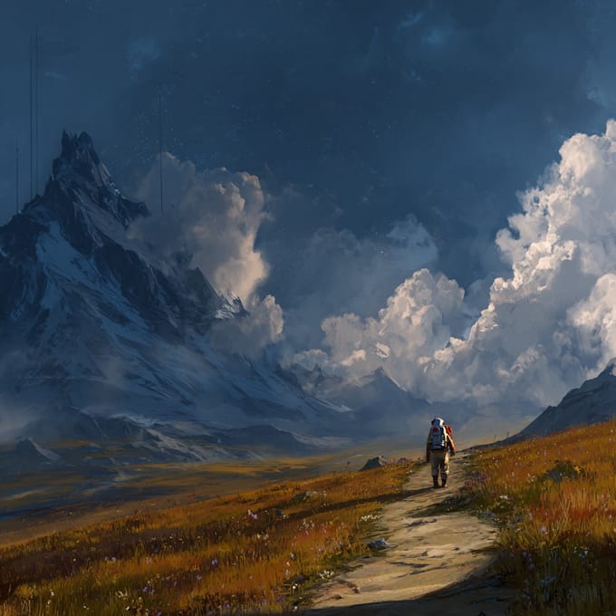 draw fantasy concept landscape illustrations
