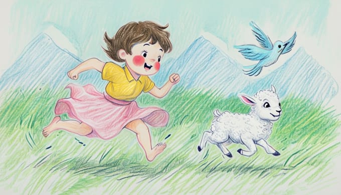 do whimsical children illustrations for your story
