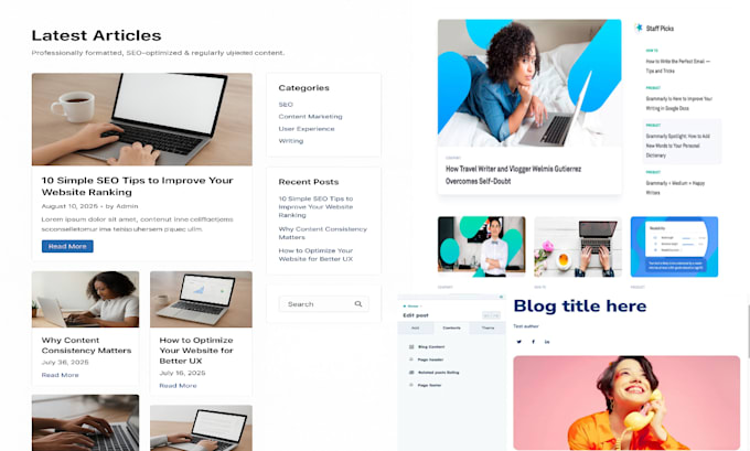 upload and manage blog content on your website monthly