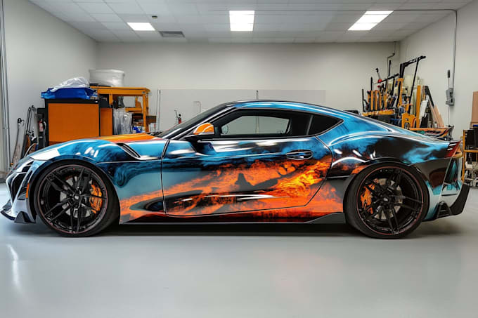 create an custom vinyl car wrap, van wrap vehicle wrap
