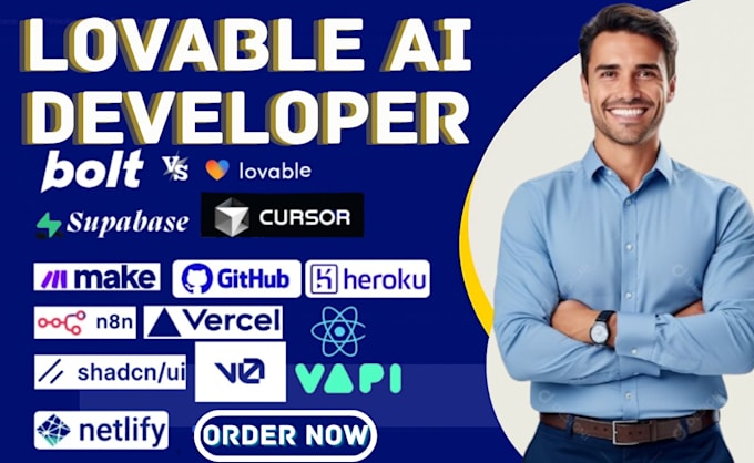 develop lovable ai web apps, saas mvp , and website using bolt, supabase, replit