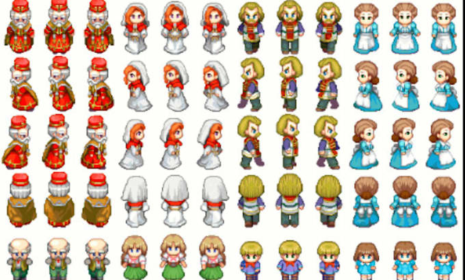 Retro-pixel-art-sprites für 8-bit-spiele und pixel-art-videospiele ...