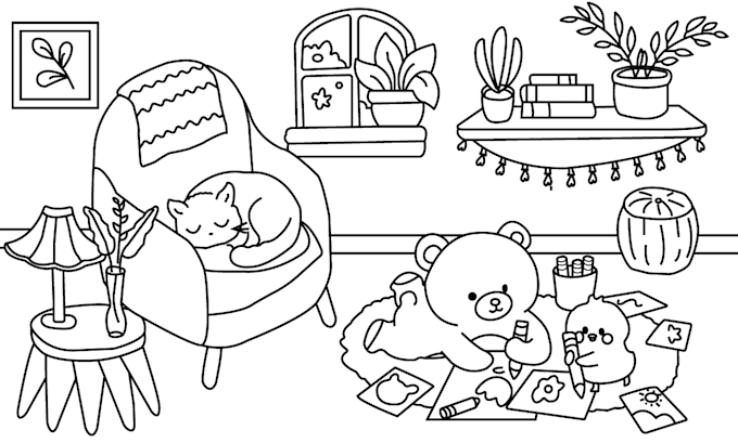 make cozy bold and easy coloring pages for kids