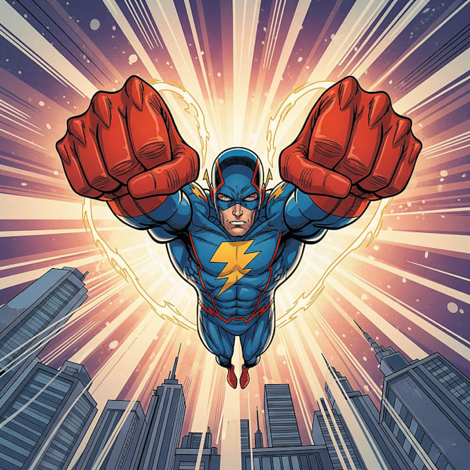 draw a retro vintage comic illustration with dark art style