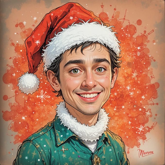make a christmas holiday caricature cartoon