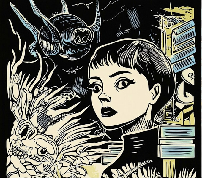 create awesome linocut illustration art