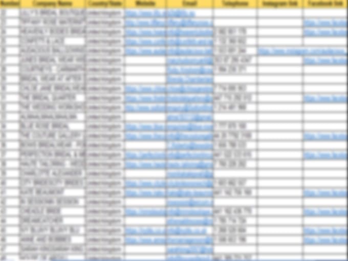 bridal shops email list, 5000 email database, UK