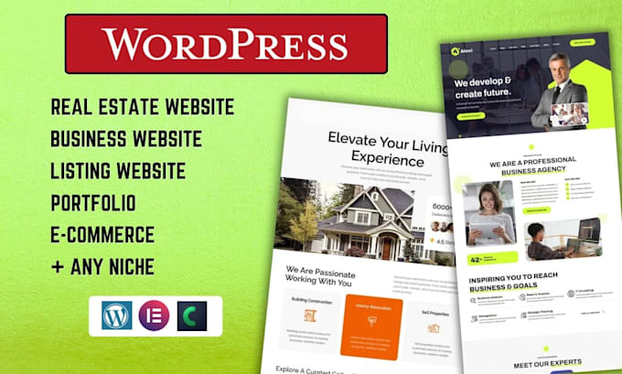 create business website, real estate website with crocoblock and jet engine