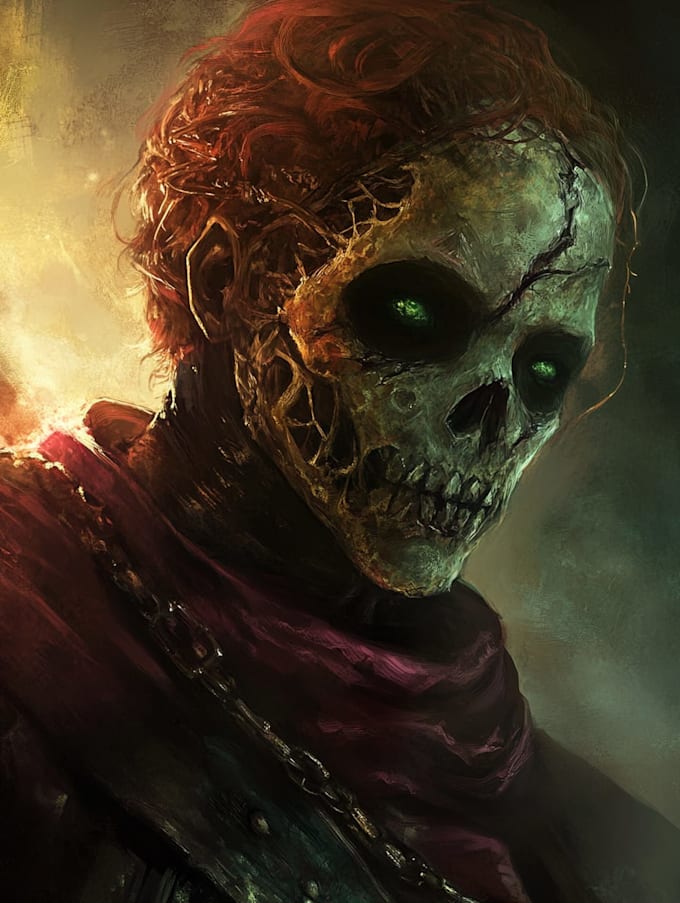 create an dark fantasy horror and creature illustrations