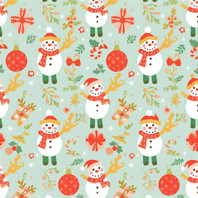 create cute christmas pattern and illustration