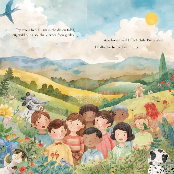 create watercolor illustrations for KDP children book