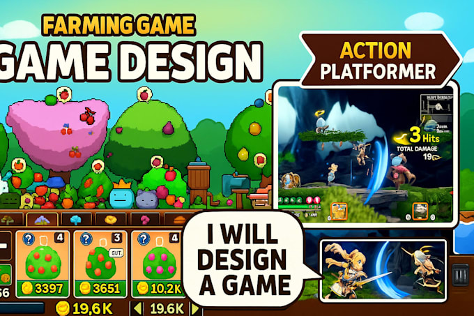 create 2d, 3d game dev, video games, using cocos2d or unity for mobile and PC