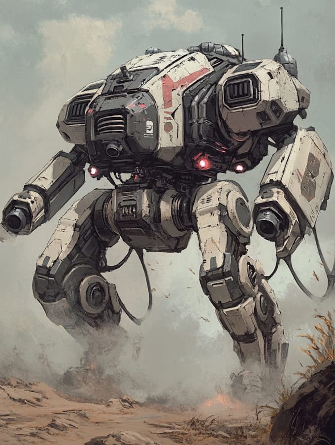 do illustration and concept mecha, gundam, and robot