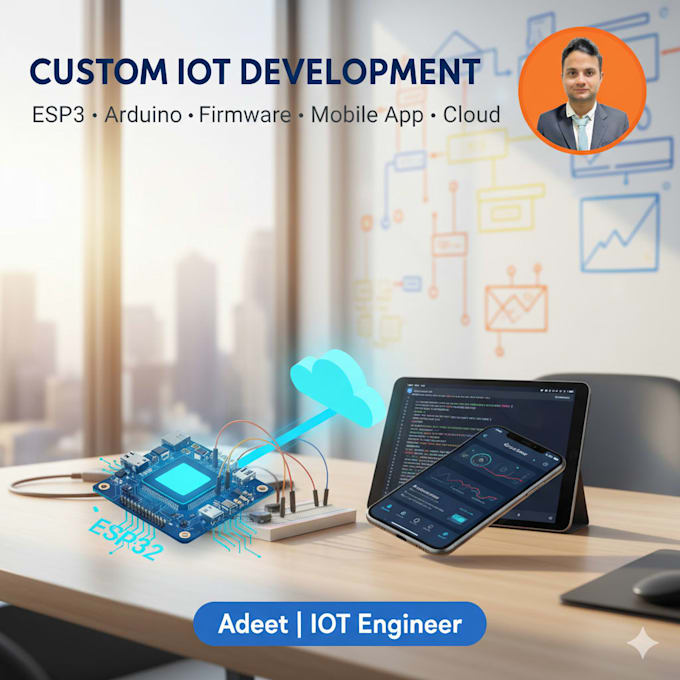 design and develop embedded iot system with apps arduino code and schematics