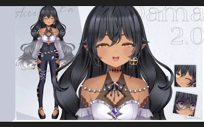 draw and rig vtuber model, live2d vtuber model, anime vtuber model, vtuber rig