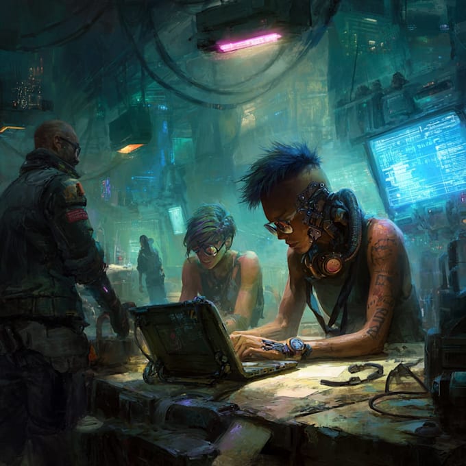 draw a futuristic sci fi character portrait