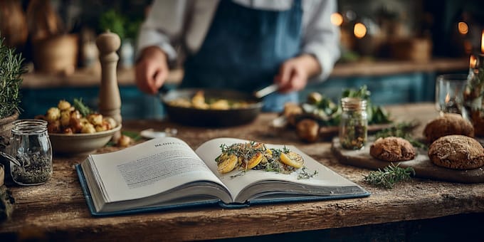 stylish cookbook or recipe ebook design