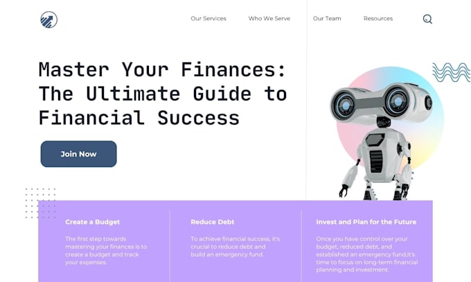 launch a financial services wordpress website with SEO