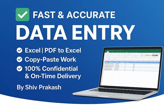 do accurate data entry, excel work, and PDF to excel or word conversion