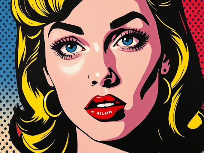 draw pop art portrait in roy lichtenstein style