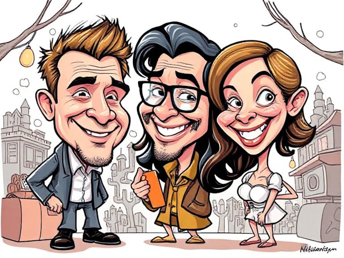 draw artistic cartoon caricatures