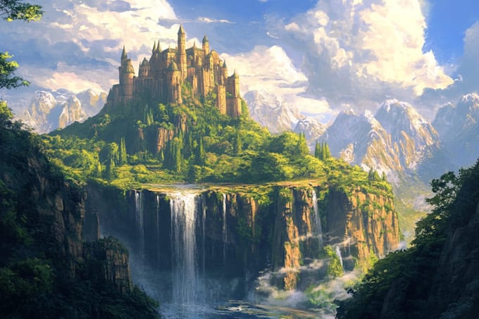 paint fantasy landscape illustrations