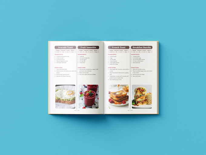 do cookbook formatting and layout design professionally