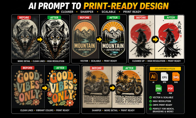 convert ai generated art into print ready vector design