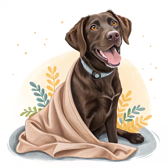 draw custom pet portrait or animal art