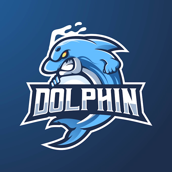 design dolphin logo illustration with hand drawn style