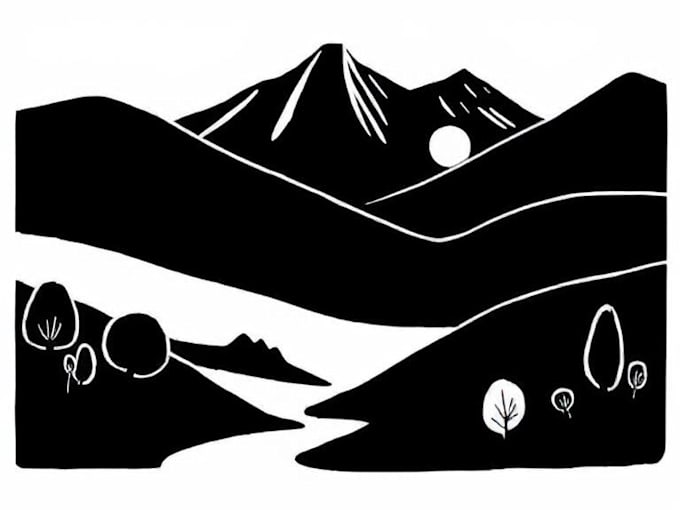 draw simple black and white illustration