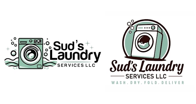 design modern awesome laundry service logo