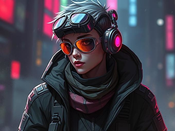 design cyberpunk character, original character design