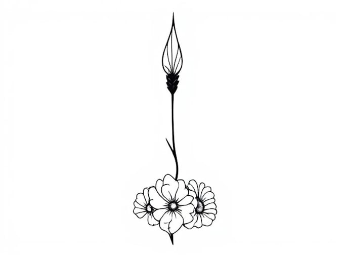 create minimalist tattoo, monoline, line art illustration