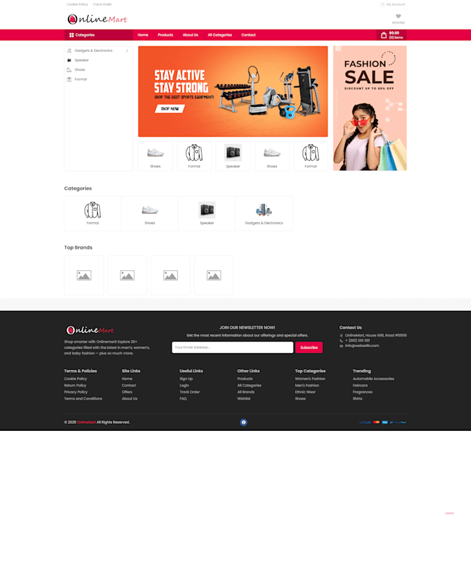 create a responsive ecommerce store with payment integration