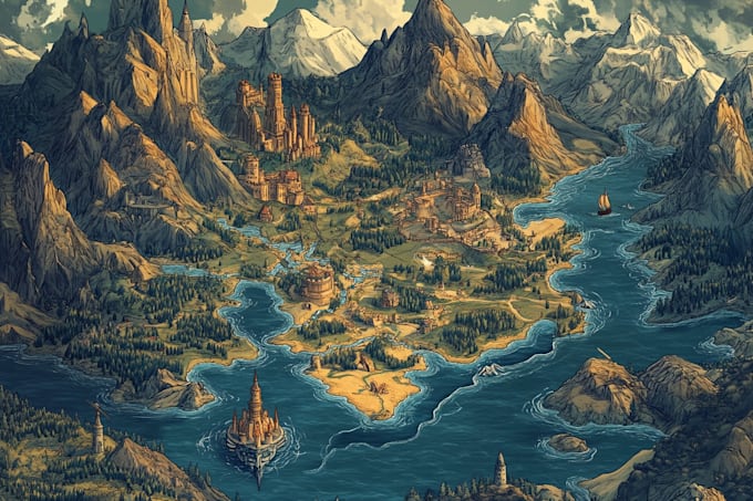 do fantasy map design map maker vector map illustration