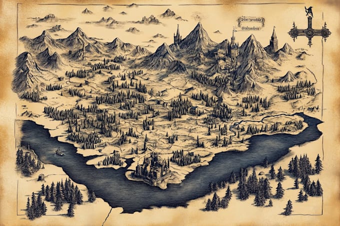 do fantasy map design vector map illustration city map