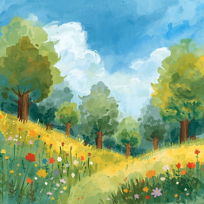 do hand drawn watercolor illustrations and children