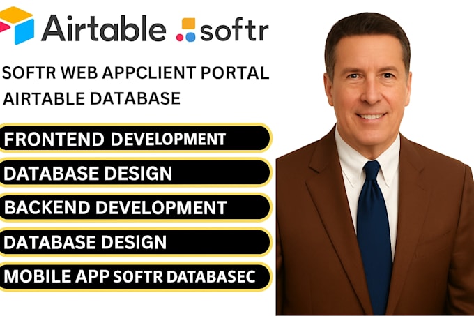 build softr web app, client portal airtable automation, airtable database, glide
