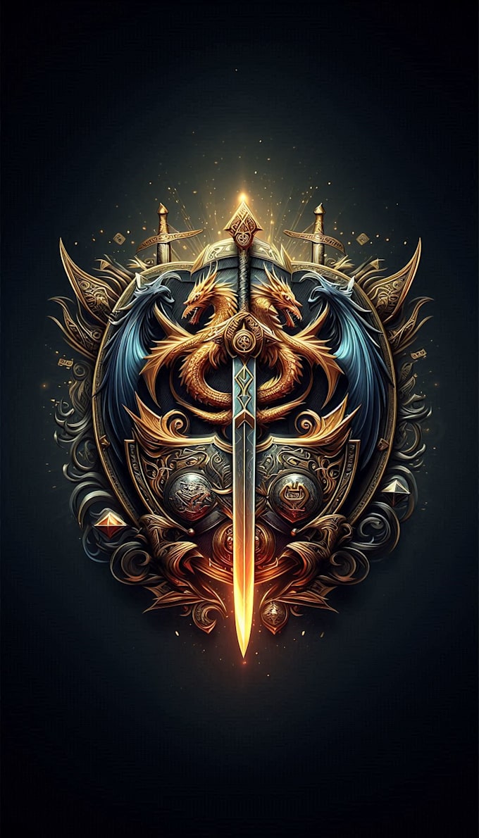 make a medieval, fantasy, rpg gaming logo
