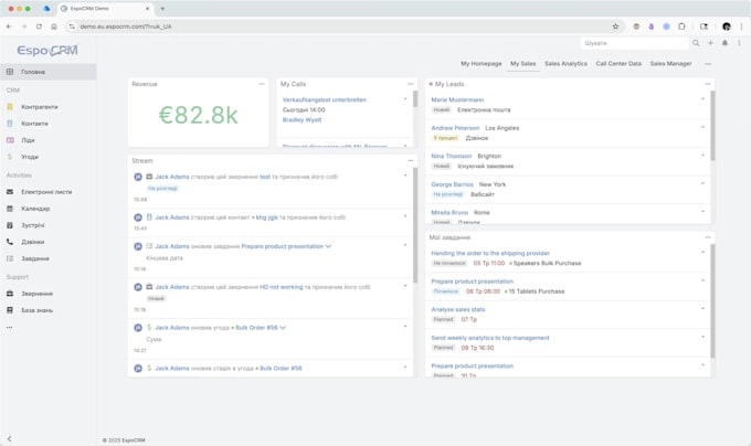 espocrm implementation and realtime reporting