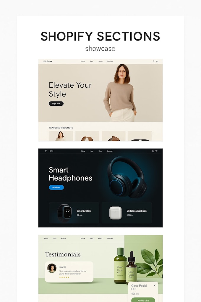 create any custom shopify section for your store