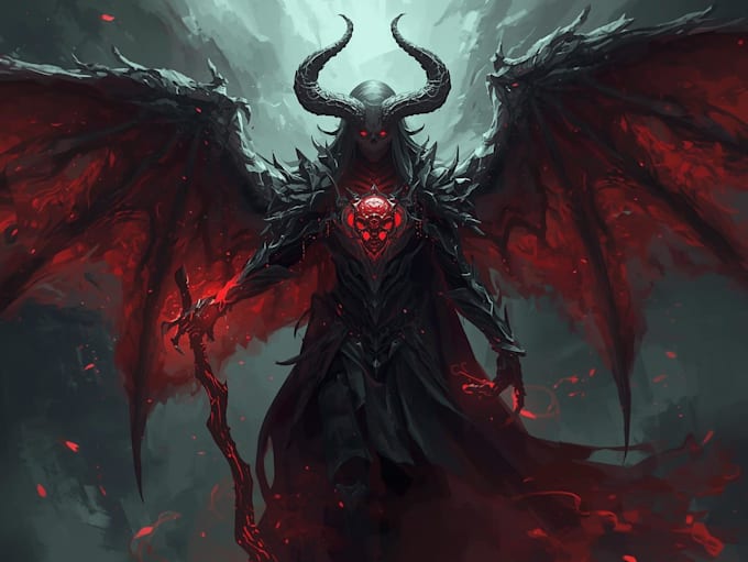 do dark fantasy art illustrations in a painterly style