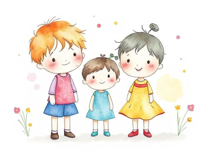 draw watercolor children book illustration