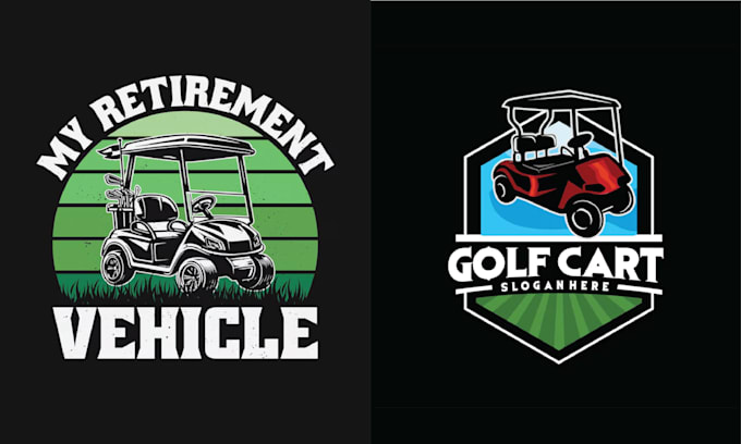 create high quality golf cart vector logo