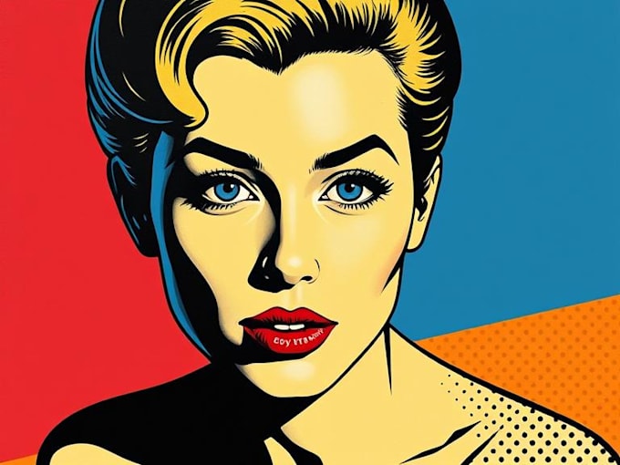 draw pop art portrait in roy lichtenstein style