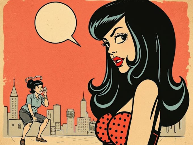 draw a retro vintage comic illustration
