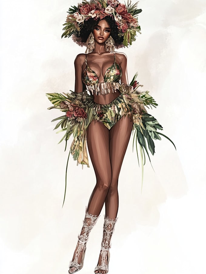 design a fashion illustrations for designer presentations