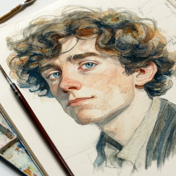 draw a watercolor portrait
